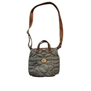 Fossil Key-Per Purse Quilted Crossbody Bag Leather Buckle Strap‎